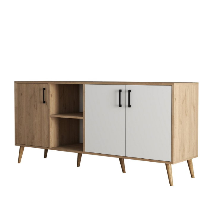 Hanah Home Exxen - 1624 Consola Roble y Blanco